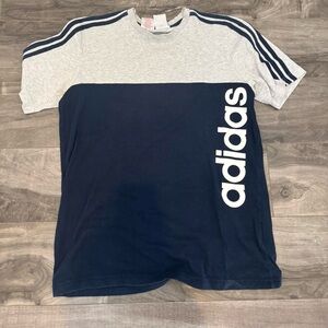 Adidas Heather Gray and Navy Tee